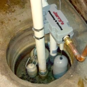 sump pump pit backup parts system water rains leak especially heavy during area table battery